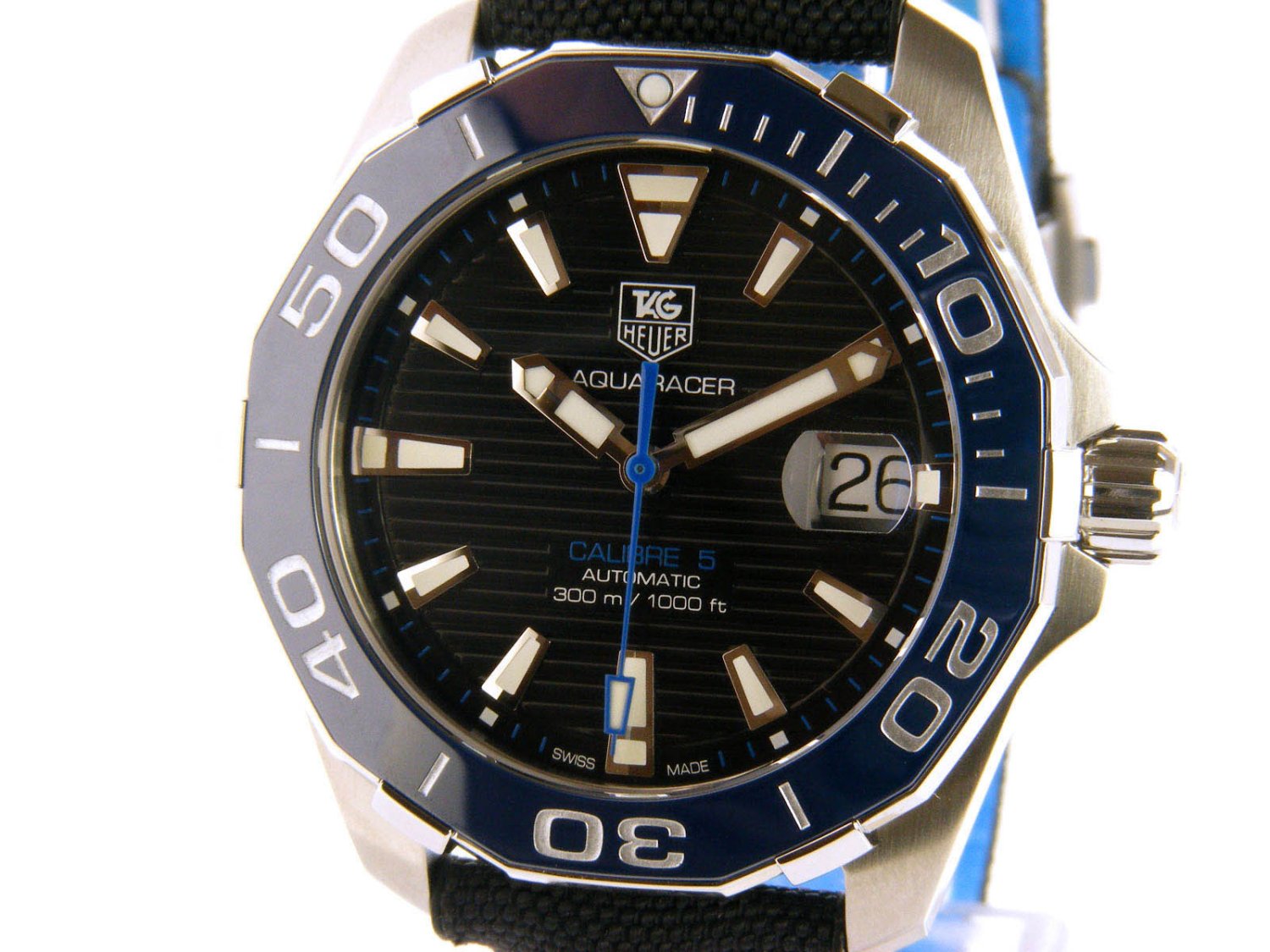 TAG HEUER Aquaracer 300M Calibre 5 in steel Black AUT Ref. WAY211B.FC6363. NEW