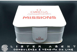 OMEGA scatola per Omega Speedmaster Missions in tessuto bianco e contro scatola. NUOVA!
