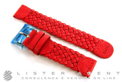 DODO by Pomellato bracelet pour DAME en cuir torsadé de couleur rouge MM 14. NEUF!