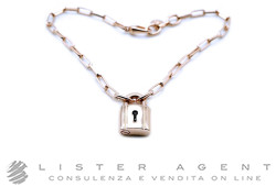 DODO by Pomellato bracciale Lucchetto in argento placcato oro rosa 9Kt Misura XXL Ref. DBC2002_LOCKS_00RAG. NUOVO!