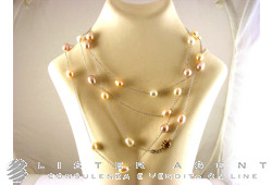 MIMI Halskette aus 18 Karat Weißgold und 31 farbigen Perlen. NEU!