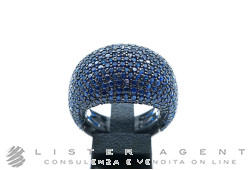ULTIMA EDIZIONE anello in argento brunito e zirconi blu Misura 16 Ref. AA02585B. NUOVO!
