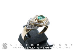 DAMIANI Ring aus 18Kt Gelb-Weißgold mit Diamanten 0,45 ct und Smaragd 0,35 ct Größe 55. NEU!
