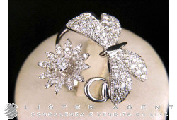 GUCCI anello Flora in oro bianco 18Kt con diamanti Mis 15 Ref. YBC391003001015. NUOVO!