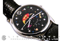 GUCCI G-Timeless Mod. 126MD36 Moonphase in acciaio Nero Ref. YA1264045. NUOVO!