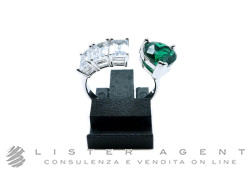 CHIARA FERRAGNI anello Cuore verde in metallo e zirconi Misura 12 Ref. J19AUV35012. NUOVO!