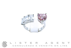 CHIARA FERRAGNI anello in metallo e zirconi bianchi e rosa Misura 18 Ref. J19AUG43018. NUOVO!