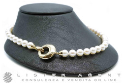 COLLANA perle bianche Akoya coltivazione in acqua salata mm 8.00-8.50 con chiusura in oro giallo 18Kt. NUOVA!